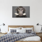 Studioporträt mit Schokoladenlabrador Leinwanddruck (Insitu (Schlafzimmer))