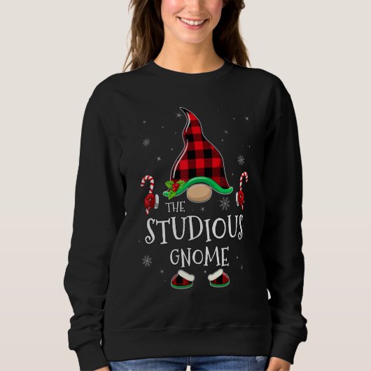 Studious Gnome Buffalo Plaid Matching Family Chris Sweatshirt (Vorderseite)