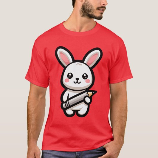 Studious Kawaii Bunny T-Shirt (Vorderseite)