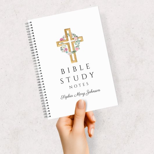 Studium der Blumenschrift in der religiösen Kreuzb Notizblock