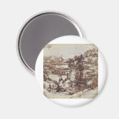 Studium einer toskanischen Landschaft. Magnet (Vorderseite/Rückseite)