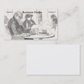 Studium im zeichnend Café Visitenkarte (Vorne/Hinten)