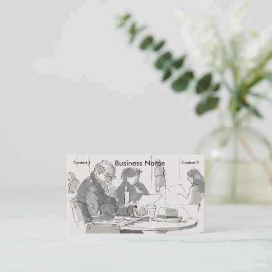 Studium im zeichnend Café Visitenkarte (Stehend Vorderseite)