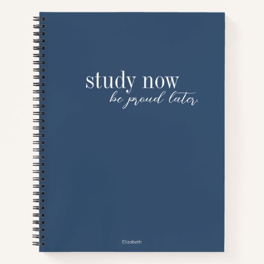 Studium jetzt stolz sein später moderne dunkelblau notizblock (Vorderseite)