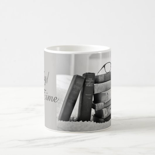 Studium/Nickerchen Zeitbücher Schwarz & Weiß Kaffeetasse (Mittel)