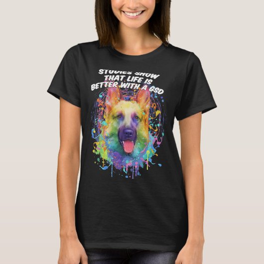 Studium Show mit einem GSD German Shepherd T-Shirt (Vorderseite)