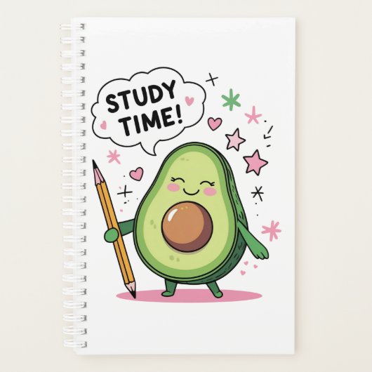 Studium Time Niedlich Avocado Kawaii Student Funny Planer (Vorderseite)
