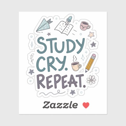 Study Cry Repeat | Relatable Student Sticker (Blatt)