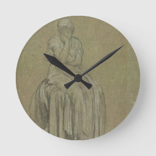 Study for Solitude, c.1890 (chalk on paper) Runde Wanduhr