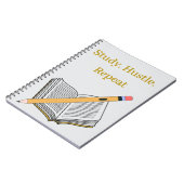 Study. Hustle. Repeat – Custom Spiral Notebook Notizblock (Linke Seite)