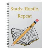 Study. Hustle. Repeat – Custom Spiral Notebook Notizblock (Vorderseite)
