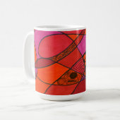 "Study in Reds" Abstrakte Design-Tasse Kaffeetasse (Vorderseite Links)