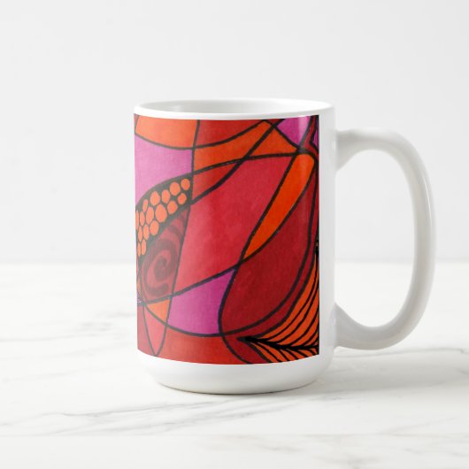 "Study in Reds" Abstrakte Design-Tasse Kaffeetasse (Rechts)