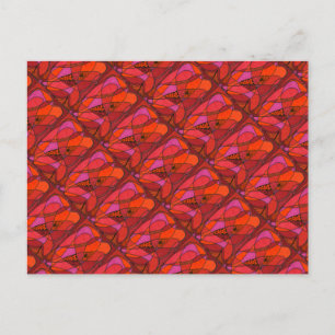 "Study in Reds" Abstrakte Postkarte mit gepolstert