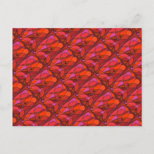 "Study in Reds" Abstrakte Postkarte mit gepolstert (Vorderseite)