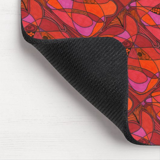 "Study in Reds" geteerte abstrakte Design Mousepad (Ecke)