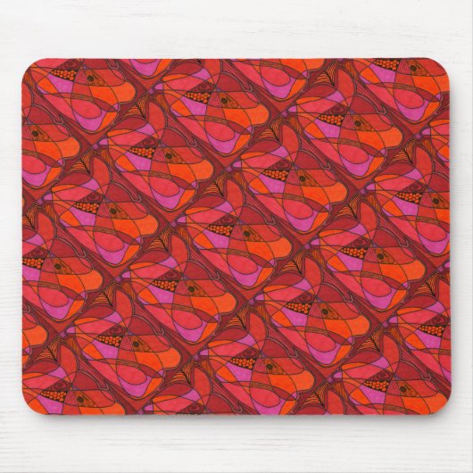 "Study in Reds" geteerte abstrakte Design Mousepad (Vorne)