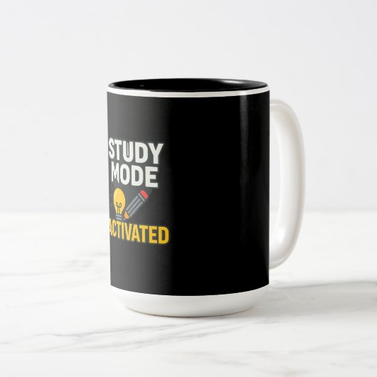 Study Mode Activated • Focused Zweifarbige Tasse (VorderseiteRechts)