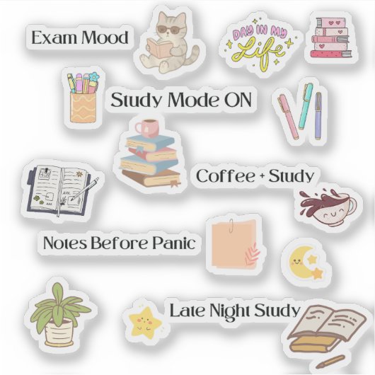 Study Mode Stickers Aufkleber (Vorderseite)