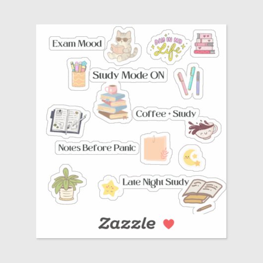 Study Mode Stickers Aufkleber (Blatt)