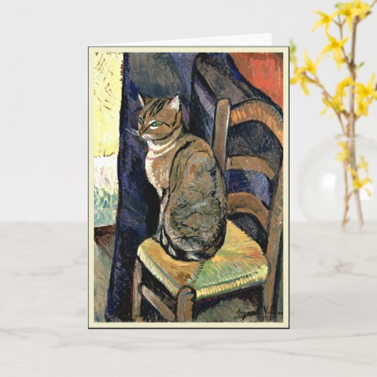 Study of a Cat, fine art painting Karte (Gelbe Blume)