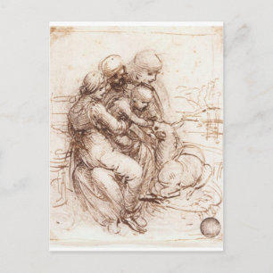 Study of St Anne, Mary, the Christ Child and the y Postkarte