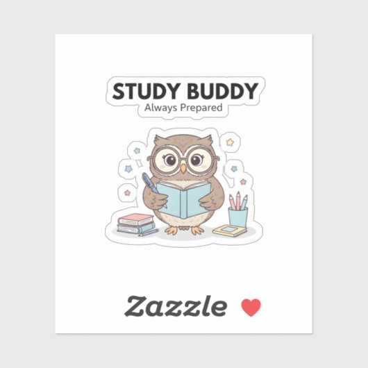 Study Owl Sticker – Cute Study Buddy Always (Blatt)