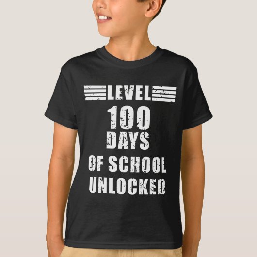 Stufe 100 des coolen Gamer-Jungen in der Schule T-Shirt (Vorderseite)