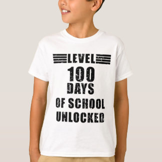 Stufe 100 des coolen Gamer-Jungen in der Schule T-Shirt