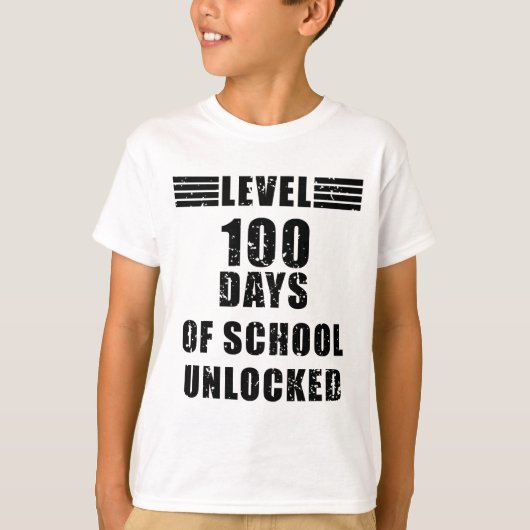 Stufe 100 des coolen Gamer-Jungen in der Schule T-Shirt (Vorderseite)