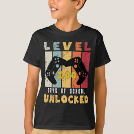 Stufe 100 des coolen Gamer-Jungen in der Schule T-Shirt