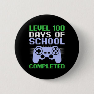 Stufe 100 Schultag abgeschlossen für Kinder Button