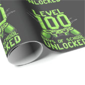 Stufe 100. Schultage Ungesperrte Gaming-Schule Geschenkpapier (Rolleneckpunkt)