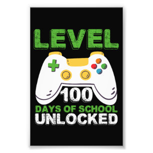 Stufe 100 Tage der Schule freigeschaltet Gamer Vid Fotodruck