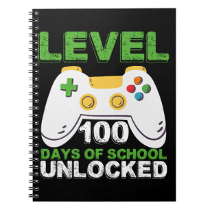 Stufe 100 Tage der Schule freigeschaltet Gamer Vid Notizblock