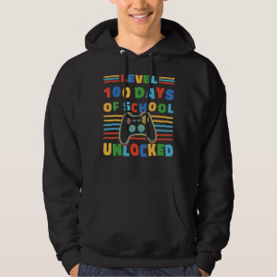 Stufe 100 Tage Schule Unabgeschlossen Retro 100 Ta Hoodie