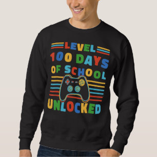 Stufe 100 Tage Schule Unabgeschlossen Retro 100 Ta Sweatshirt