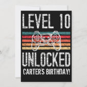 Stufe 10 Entsperrte 10. Geburtstag Personalisiert Einladung (Vorderseite)