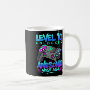 Stufe 10 Entsperrte 10 Jahre Junge Geburtstag 10. Kaffeetasse