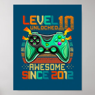 Stufe 10 freigeschaltet Awesome 2012 Videospiel 10 Poster