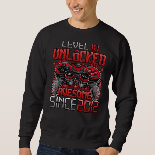 Stufe 10 Phantastisch seit 2012 10. Geburtstag Sweatshirt (Vorderseite)