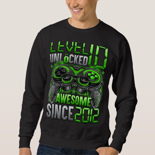 Stufe 10 Phantastisch seit 2012 10. Geburtstag Sweatshirt (Vorderseite)