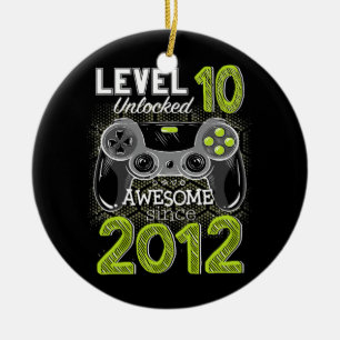 Stufe 10 Phantastisch seit 2012 VideoGamer Keramik Ornament