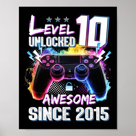 Stufe 10 Phantastisch seit 2015 10. Geburtstag Poster (Vorne)