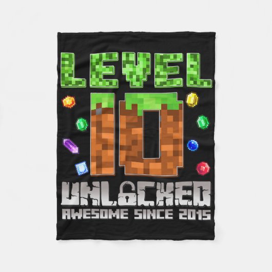 Stufe 10 Phantastisch seit 2015 10 Pixel Ga Fleecedecke (Vorderseite)