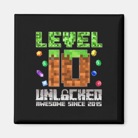 Stufe 10 Phantastisch seit 2015 10 Pixel Ga Magnet (Vorne)