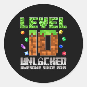 Stufe 10 Phantastisch seit 2015 10 Pixel Ga Runder Aufkleber
