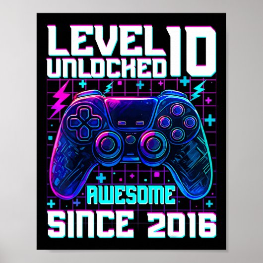 Stufe 10 Phantastisch seit 2016 10. Geburtstag Poster (Vorne)
