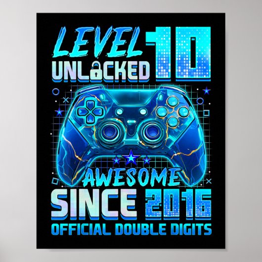 Stufe 10 Phantastisch seit 2016 10. Geburtstag Poster (Vorne)