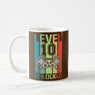 Stufe 10 Ungesperrte Video Gamer 10 Geburtstagsges Kaffeetasse